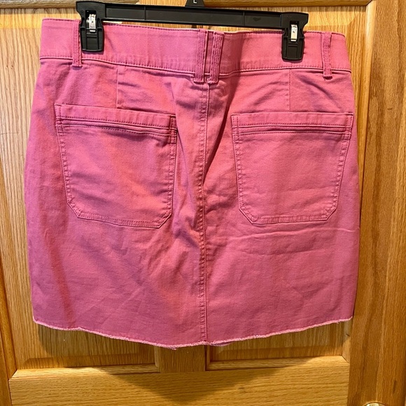 NWT Women’s Size 14 Democracy Ab Solution A Line Pink Denim Skirt with Buttons - Picture 11 of 13